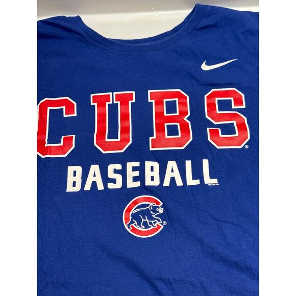 NIKE Chicago Cubs Baseball Fan Tee Royal Blue Graphic Short Sleeve FanTee XL - Picture 6 of 6